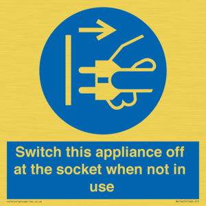 Switch this appliance off at the socket when not in use
